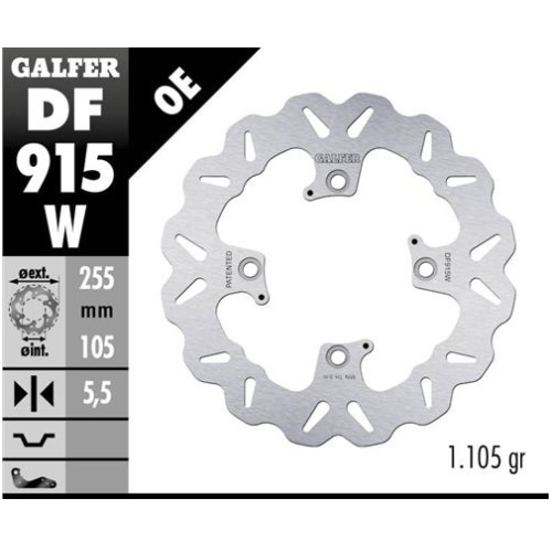 disco freno moto galfer wave fijo 255x5 5mm df915w