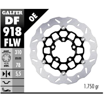 disco freno moto galfer wave flotante 310x5 5mm df