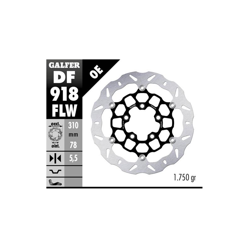 disco freno moto galfer wave flotante 310x5 5mm df