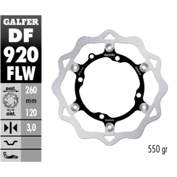 disco freno moto galfer wave flotante 260x3mm df92