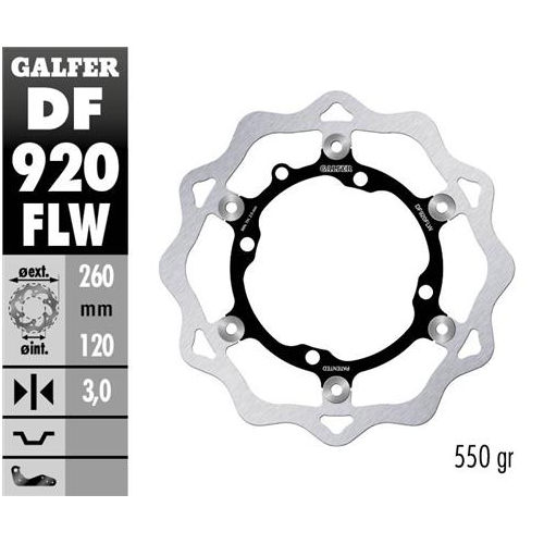 disco freno moto galfer wave flotante 260x3mm df92