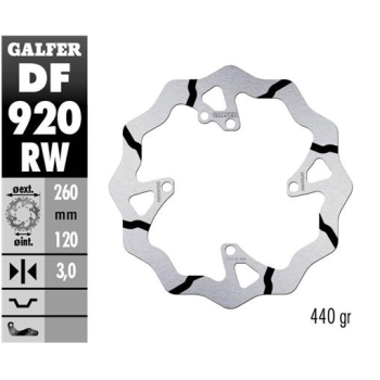 disco freno moto galder wave fijo 260x3mm df920rw