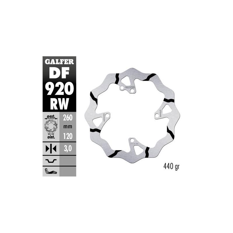 disco freno moto galder wave fijo 260x3mm df920rw