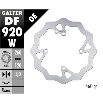 disco freno moto galfer wave fijo 260x3mm df920w