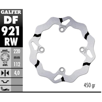 disco freno trasero galfer df921rwgal wave ranurado 220x4 mm sherco se sef 4 tornillos o13
