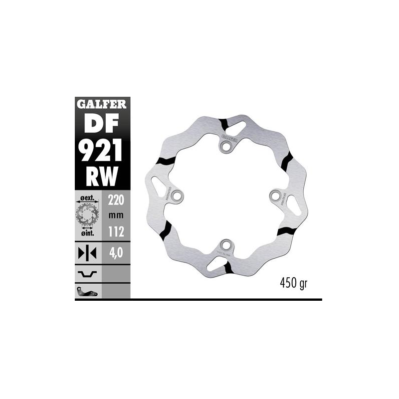 disco freno trasero galfer df921rwgal wave ranurado 220x4 mm sherco se sef 4 tornillos o13