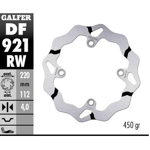 disco freno trasero galfer df921rwgal wave ranurado 220x4 mm sherco se sef 4 tornillos o13