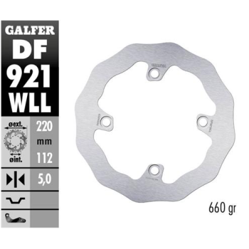 disco freno trasero galfer df921wll wave solido 220x5 mm sherco enduro 4 tornillos o130