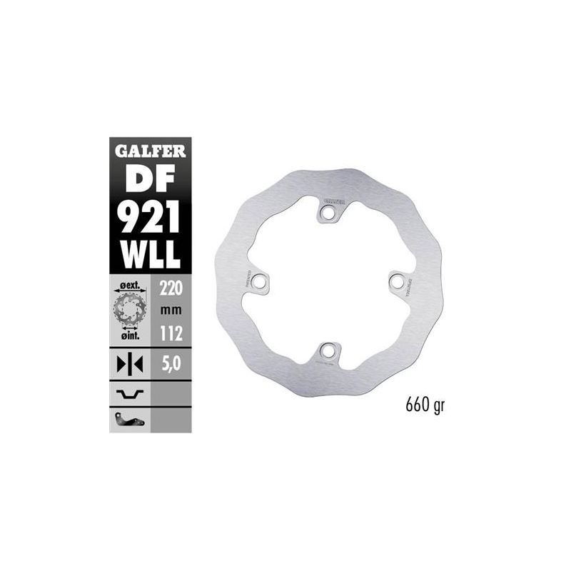 disco freno trasero galfer df921wll wave solido 220x5 mm sherco enduro 4 tornillos o130