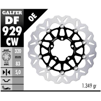 disco de freno flotante galfer floatech road df929jcw o 320 mm