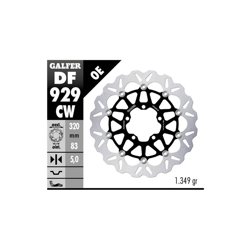 disco de freno flotante galfer floatech road df929jcw o 320 mm