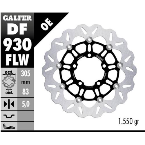 disco freno moto galfer wave flotante 305x5mm df93