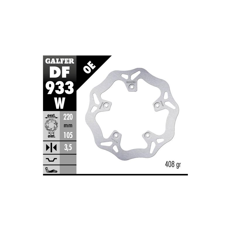 disco freno moto galfer wave fijo 220x3 5mm df933w