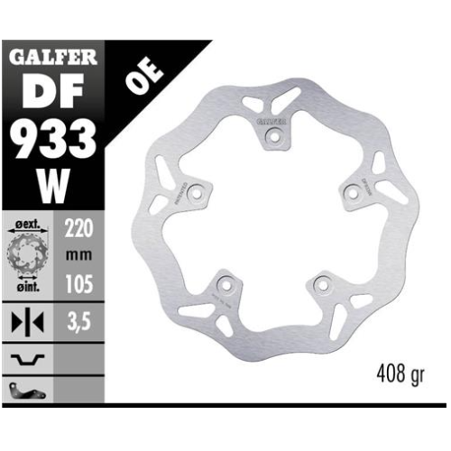 disco freno moto galfer wave fijo 220x3 5mm df933w