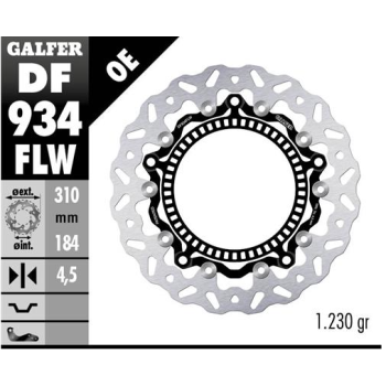 disco freno moto galfer wave flotante compl df934