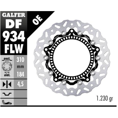 disco freno moto galfer wave flotante compl df934