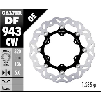 disco freno moto galfer wave flotante 320x5mm df94