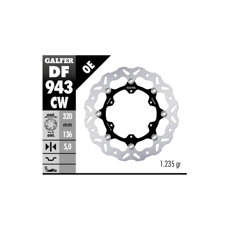 disco freno moto galfer wave flotante 320x5mm df94