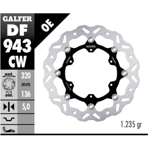 disco freno moto galfer wave flotante 320x5mm df94