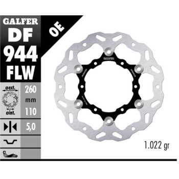 disco freno moto galfer wave flotante 260x5mm df94