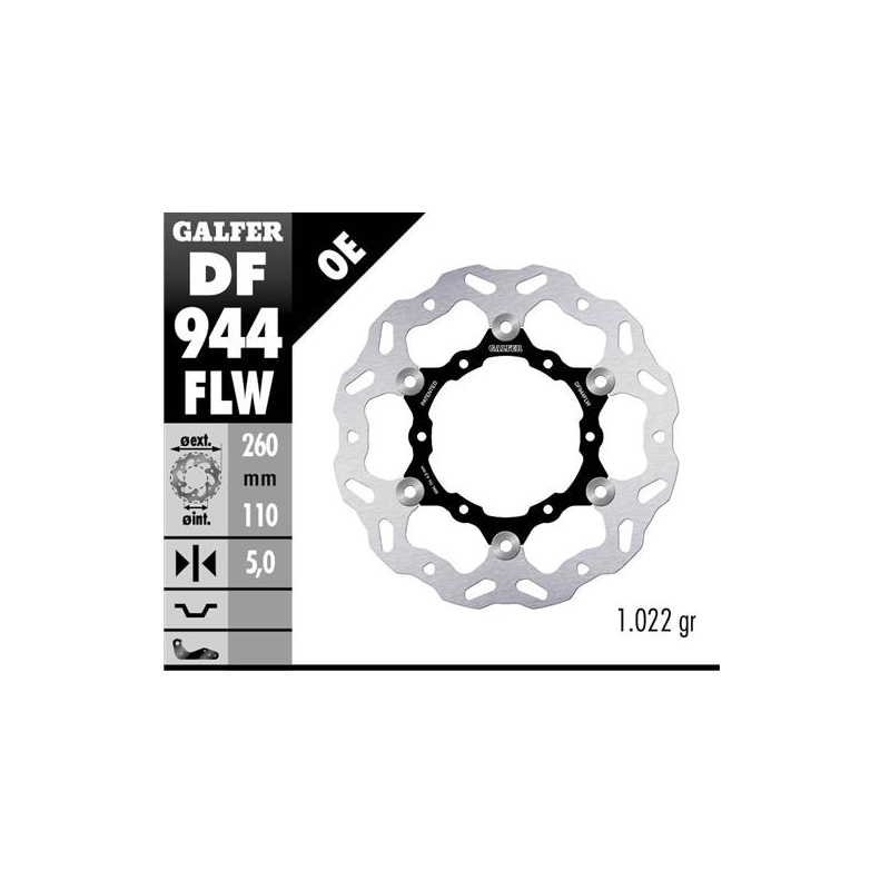 disco freno moto galfer wave flotante 260x5mm df94
