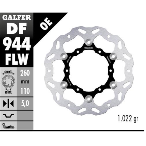 disco freno moto galfer wave flotante 260x5mm df94