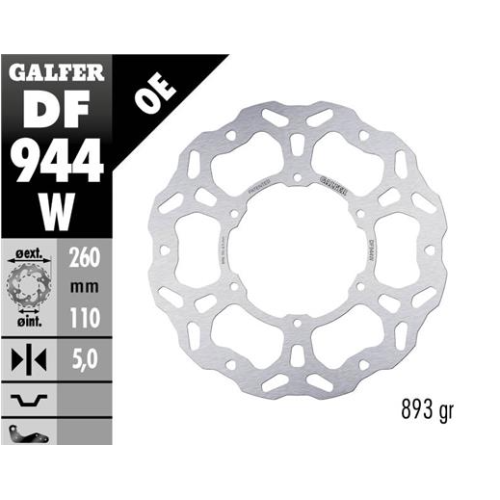 disco freno moto galfer wave fijo 260x5mm df944w