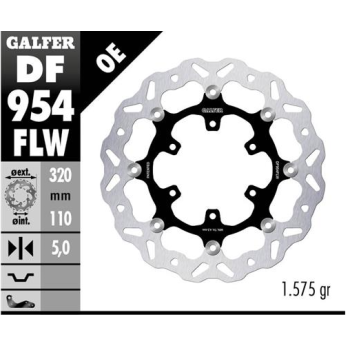 disco freno moto galfer wave flotante 320x5mm df95