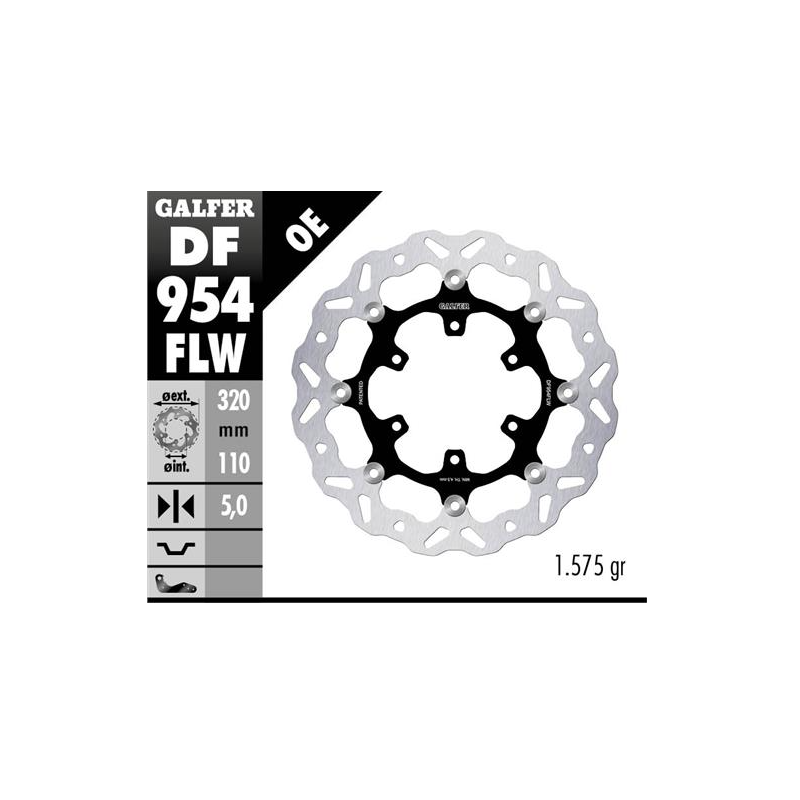 disco freno moto galfer wave flotante 320x5mm df95