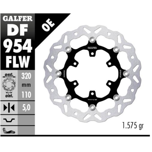 disco freno moto galfer wave flotante 320x5mm df95