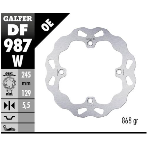 disco freno moto galfer wave fijo 245x5 5mm df987w
