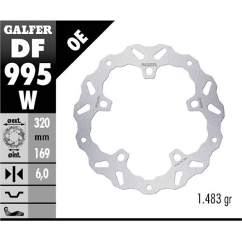 disco freno moto galfer wave fijo 320x6mm df995w