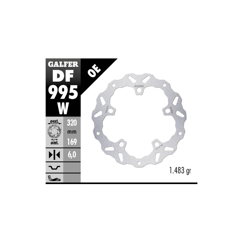 disco freno moto galfer wave fijo 320x6mm df995w
