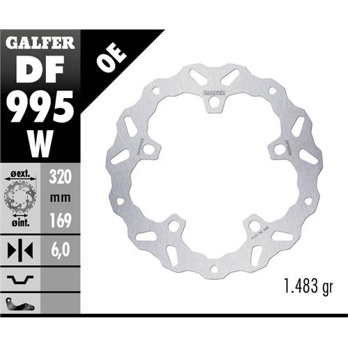disco freno moto galfer wave fijo 320x6mm df995w