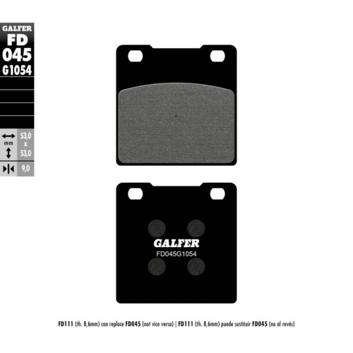 pastillas de freno moto galfer semi metal fd045g10