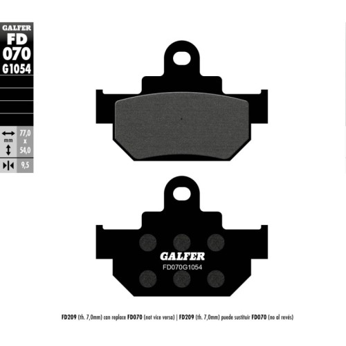 pastillas de freno moto galfer semi metal fd070g10