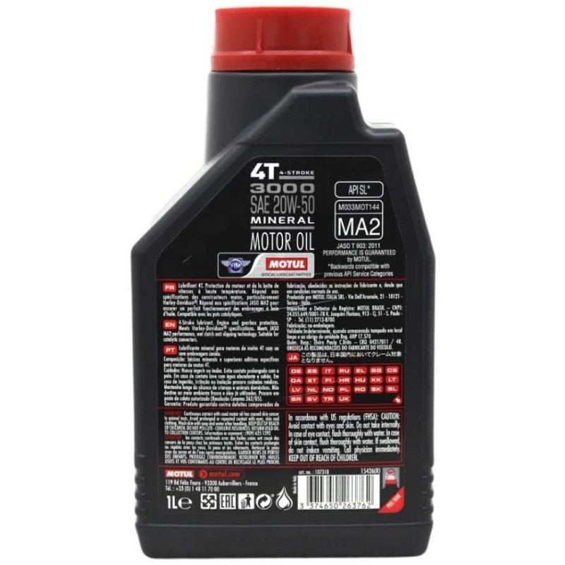 aceite motul 3000 20w50 4t 1l 107318