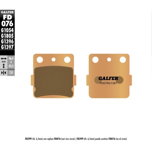 pastillas de freno moto galfer sinter quad fd076g1