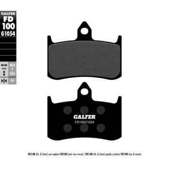 pastillas de freno moto galfer semi metal fd100g10