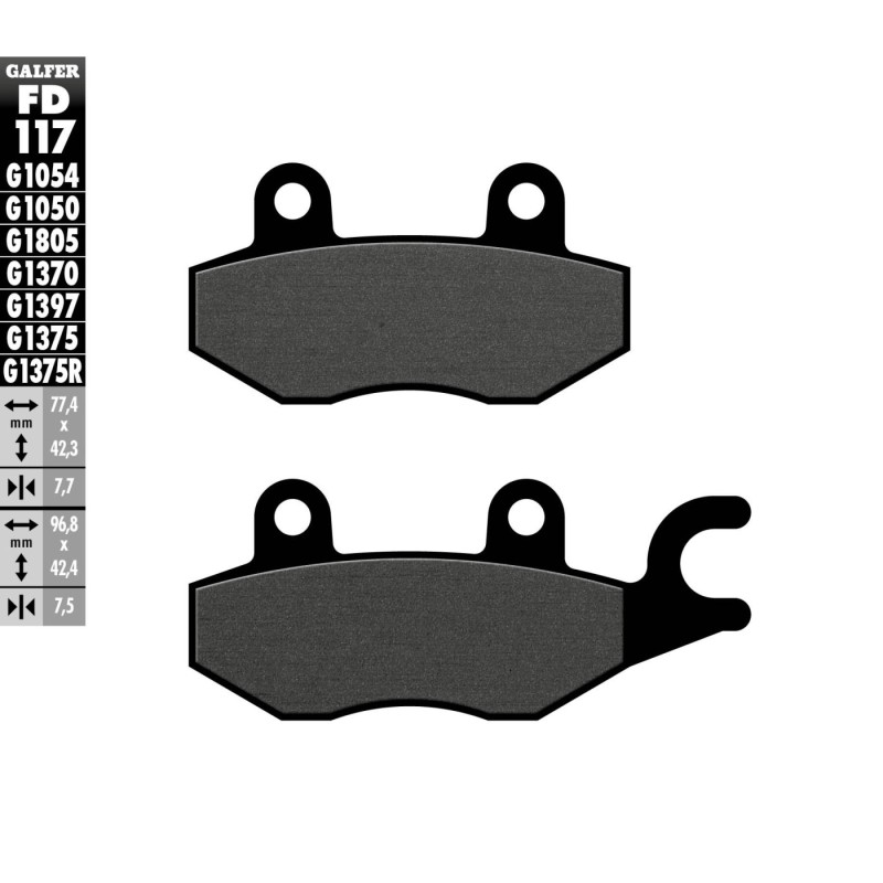 pastillas de freno moto galfer scooter fd117g1050