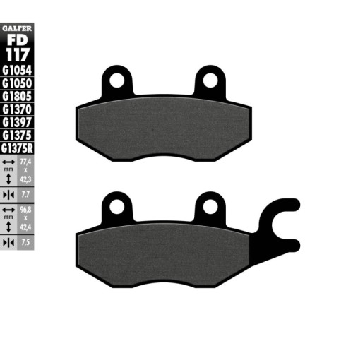 pastillas de freno moto galfer scooter fd117g1050