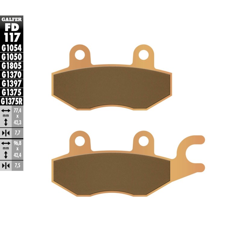 pastillas de freno moto galfer sinter quad fd117g1