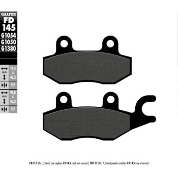 pastillas de freno moto galfer semi metal fd145g10