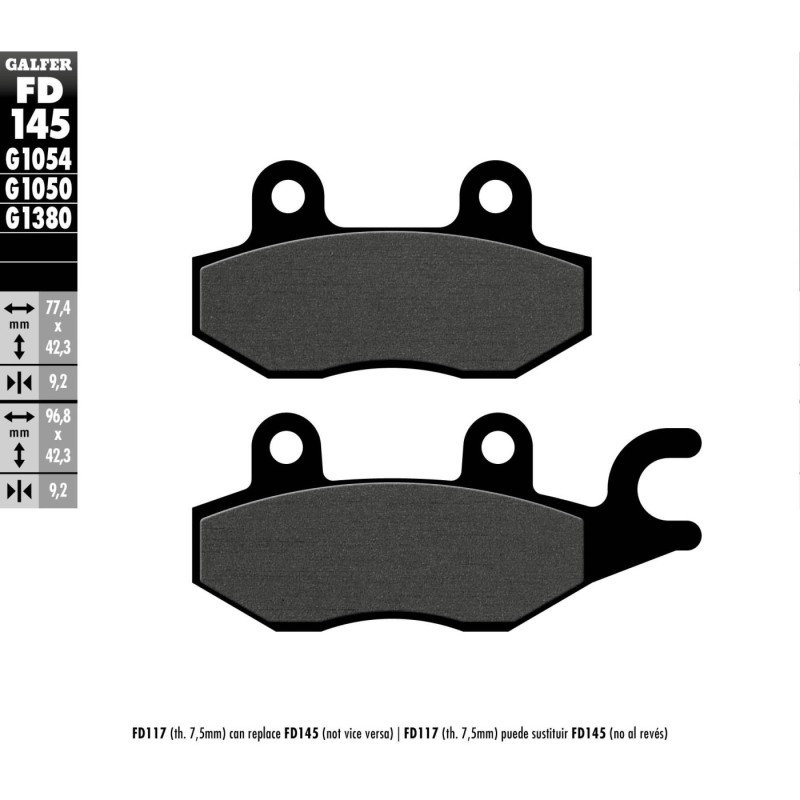 pastillas de freno moto galfer semi metal fd145g10