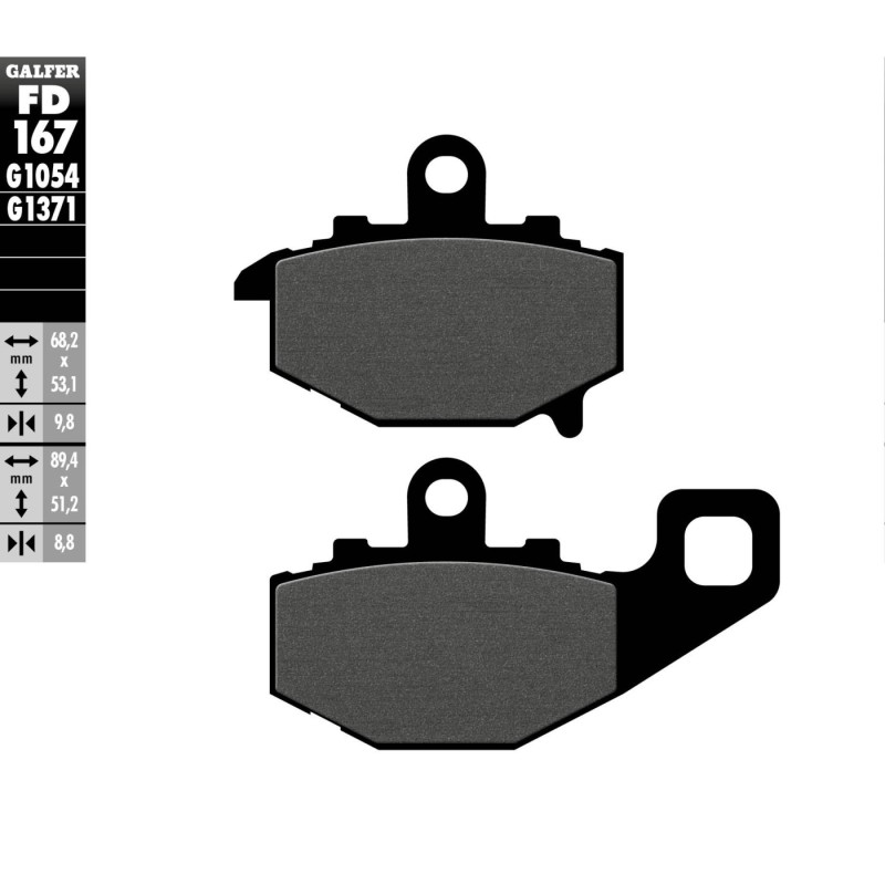 pastillas de freno moto galfer semi metal fd167g10
