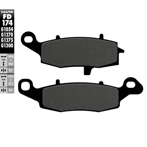 pastillas de freno moto galfer semi metal fd174g1054 delantero izquierda