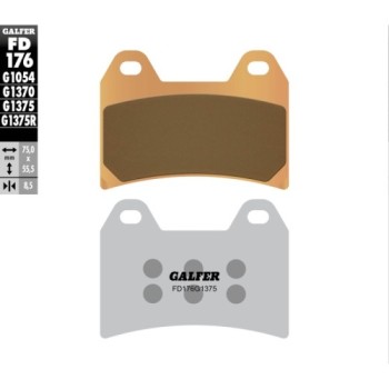 pastillas de freno delanteras galfer fd176g1375 sinter sport sinterizadas