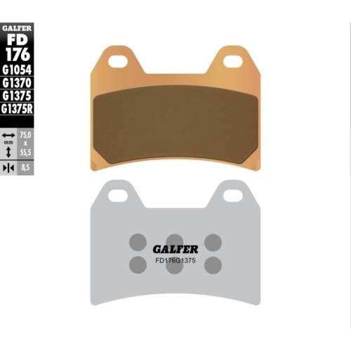 pastillas de freno delanteras galfer fd176g1375 sinter sport sinterizadas