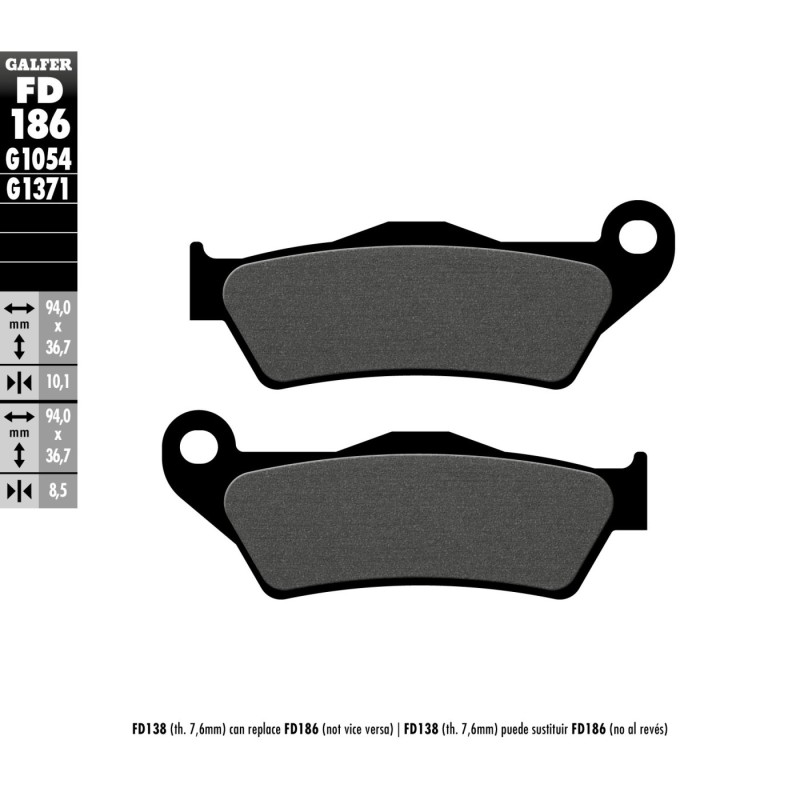 pastillas de freno moto galfer semi metal fd186g10