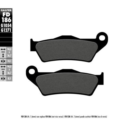 pastillas de freno moto galfer semi metal fd186g10